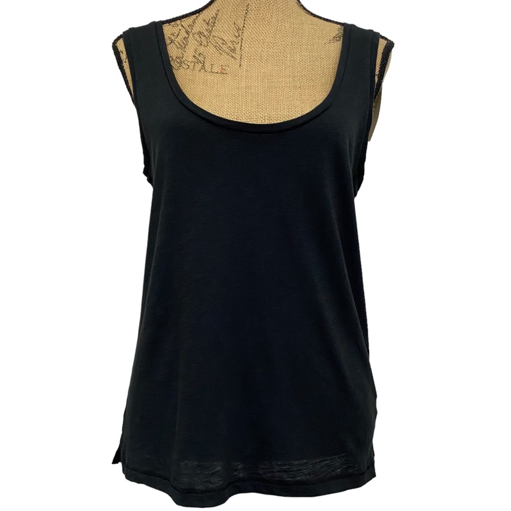 NWT J. Crew Vintage Cotton Casual Black Scoop Neck Tank Top- size M